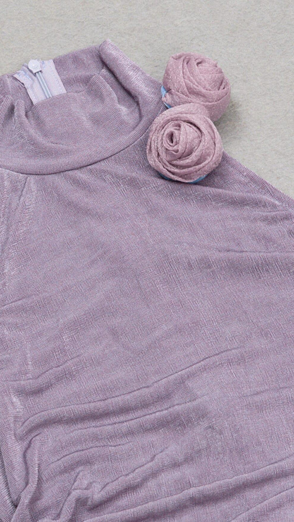 AIIZIE EMBELLISHED BANDAGE MIDI DRESS IN LAVENDER - product image
