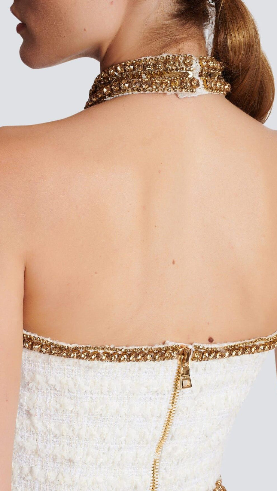 EMBELLISHED CROP TWO PIECE SUIT