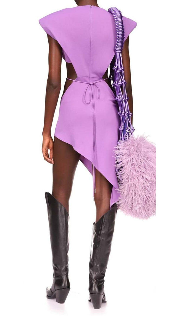 AIIZIE EMBELLISHED CRYSTAL MIDI DRESS IN LAVENDER - product image