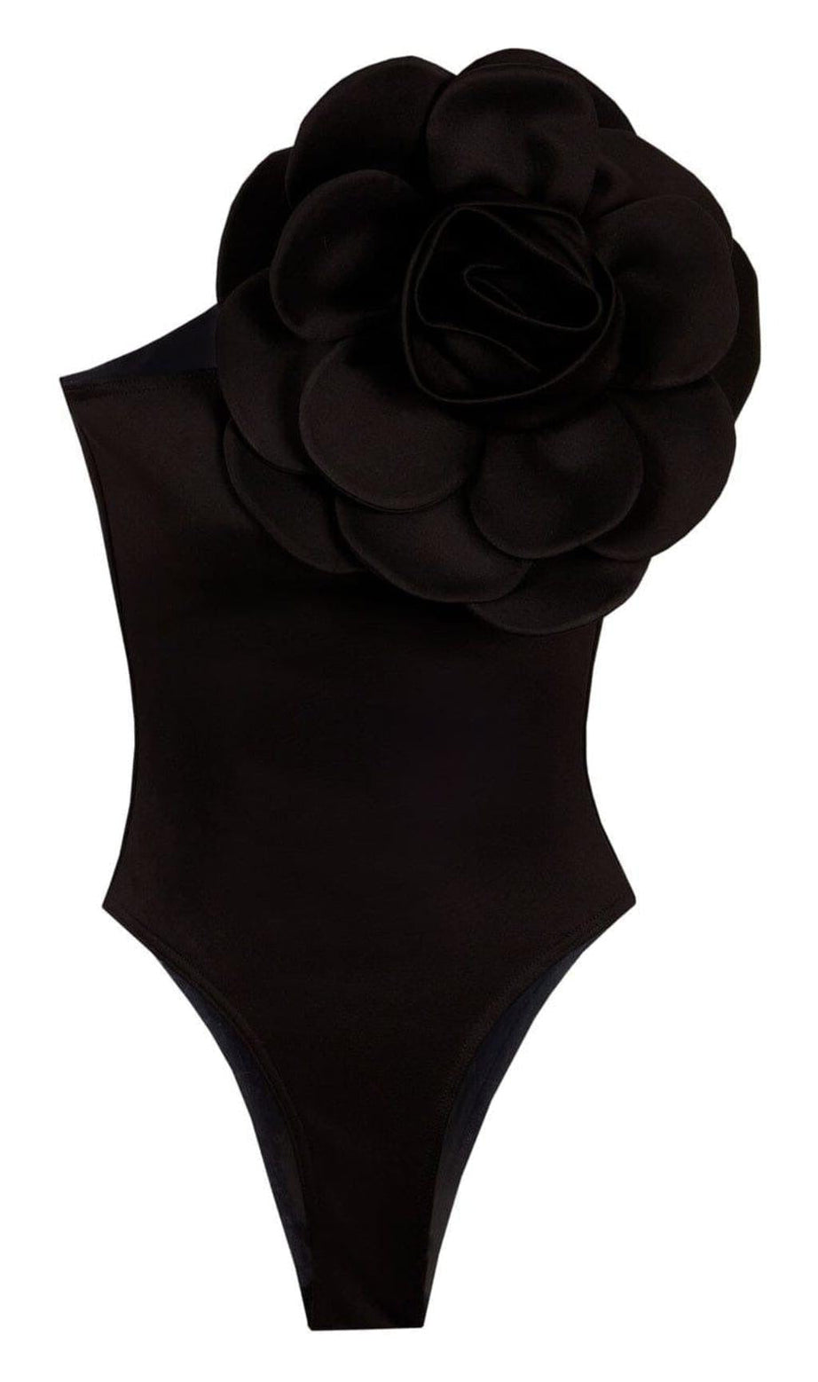 ÜBERTRIEBENER 3D-BLUMEN-Bodysuit IN SCHWARZ
