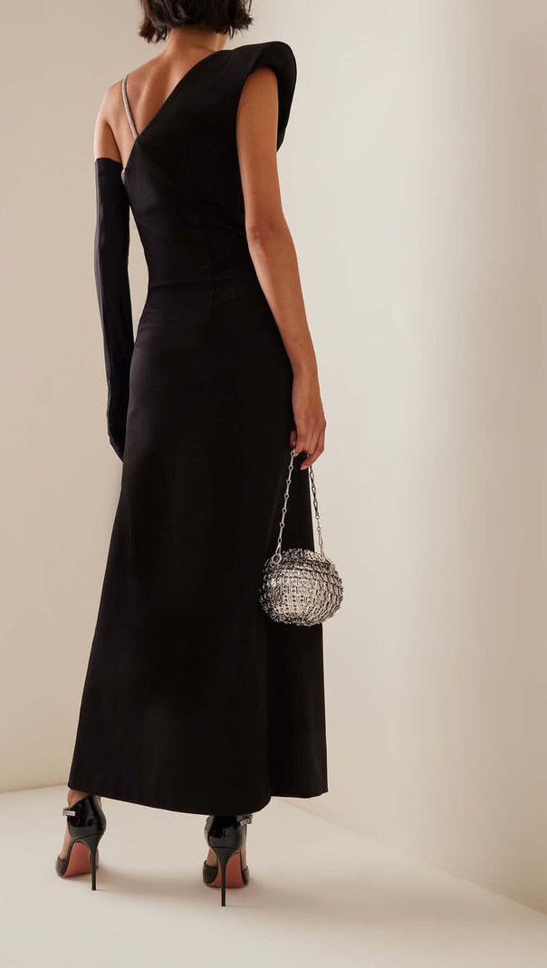 AIIZIE EXCLUSIVECM ASYMMETRIC HIGH-LOW DRESS IN BLACK - product image