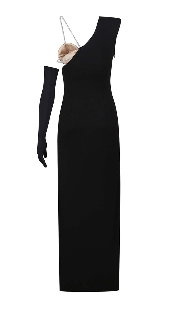 AIIZIE EXCLUSIVECM ASYMMETRIC HIGH-LOW DRESS IN BLACK - product image