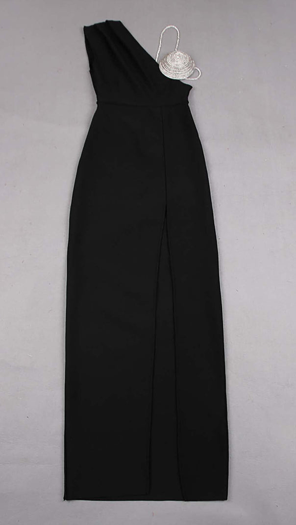 AIIZIE EXCLUSIVECM ASYMMETRIC HIGH-LOW DRESS IN BLACK - product image