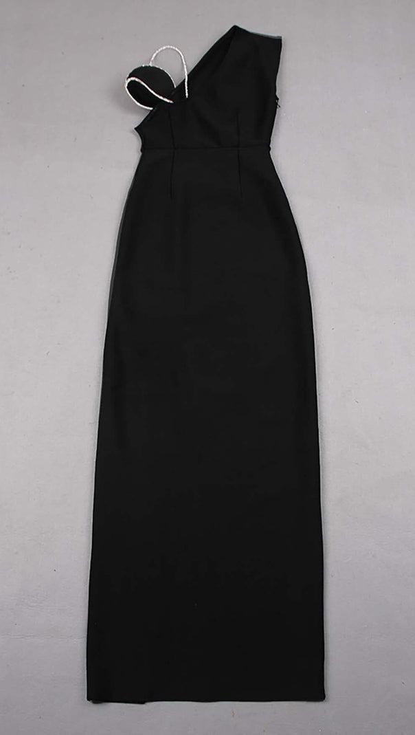 AIIZIE EXCLUSIVECM ASYMMETRIC HIGH-LOW DRESS IN BLACK - product image