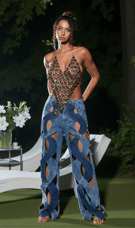 Mehetabel Cutout Denim Pants