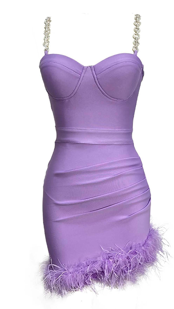 AIIZIE FEATHER STRAPPY MINI DRESS - product image