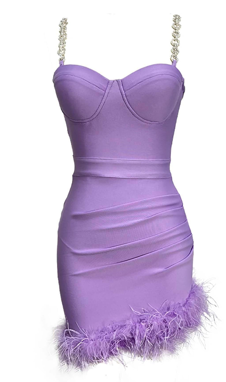 MINIKLEID MIT FEDERN UND TRÄGERN