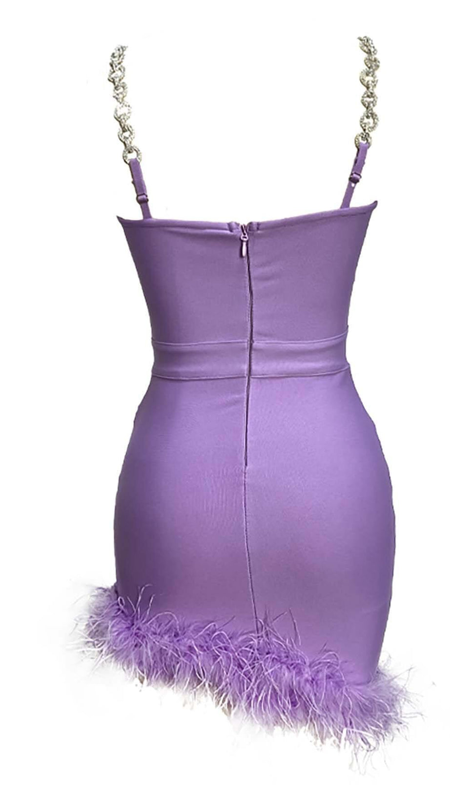FEATHER STRAPPY MINI DRESS