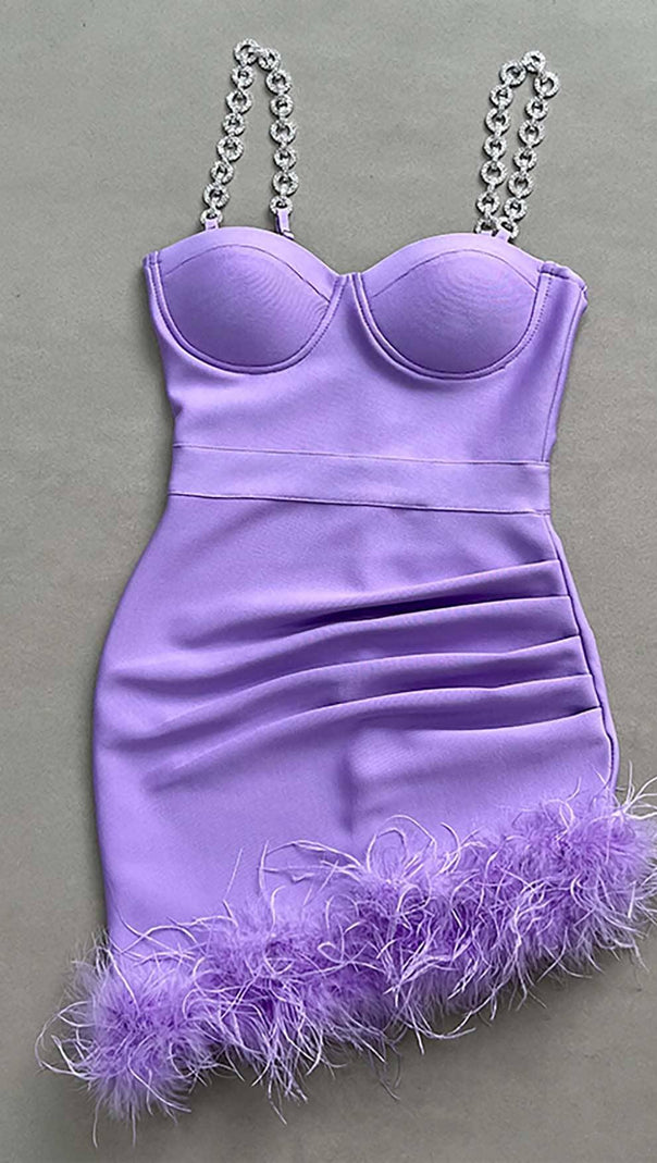 AIIZIE FEATHER STRAPPY MINI DRESS - product image