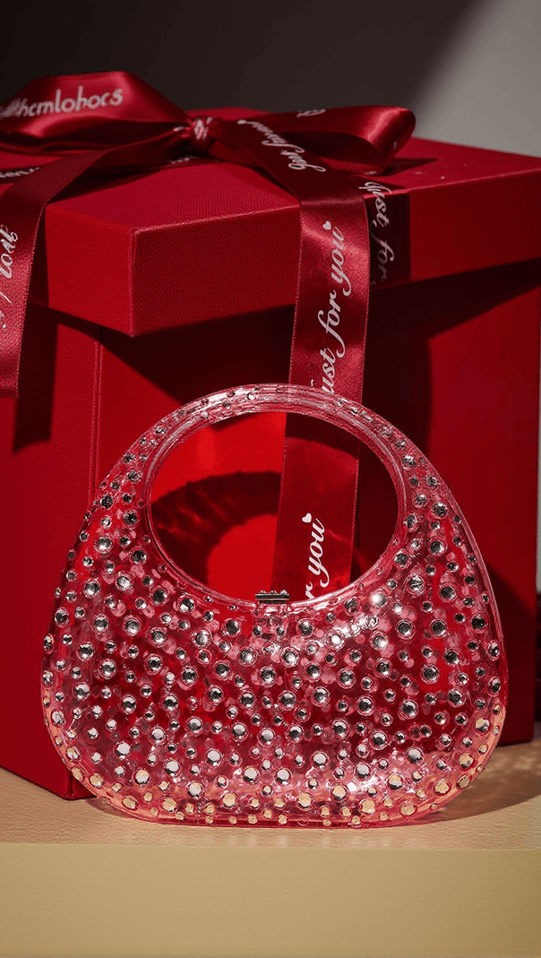 AIIZIE ASHER CLEAR EMBELLISHED BAG IN PINK - product image
