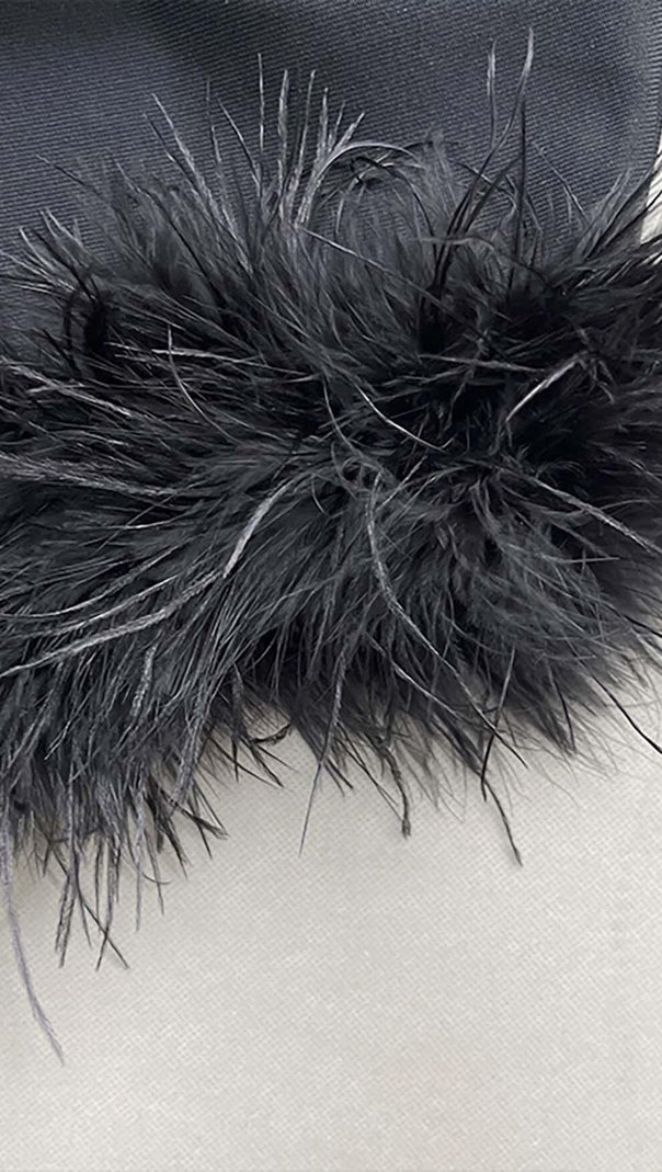 AIIZIE FEATHER STRAPPY MINI DRESS - product image