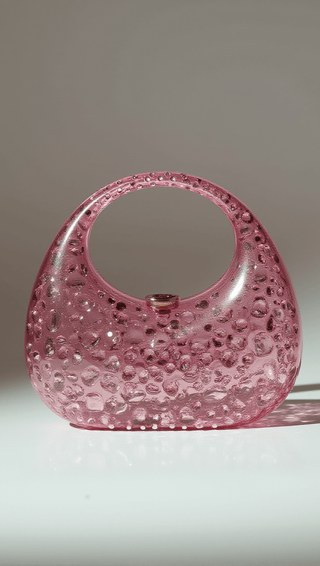 ASHER CLEAR EMBELLISHED BAG IN PINK