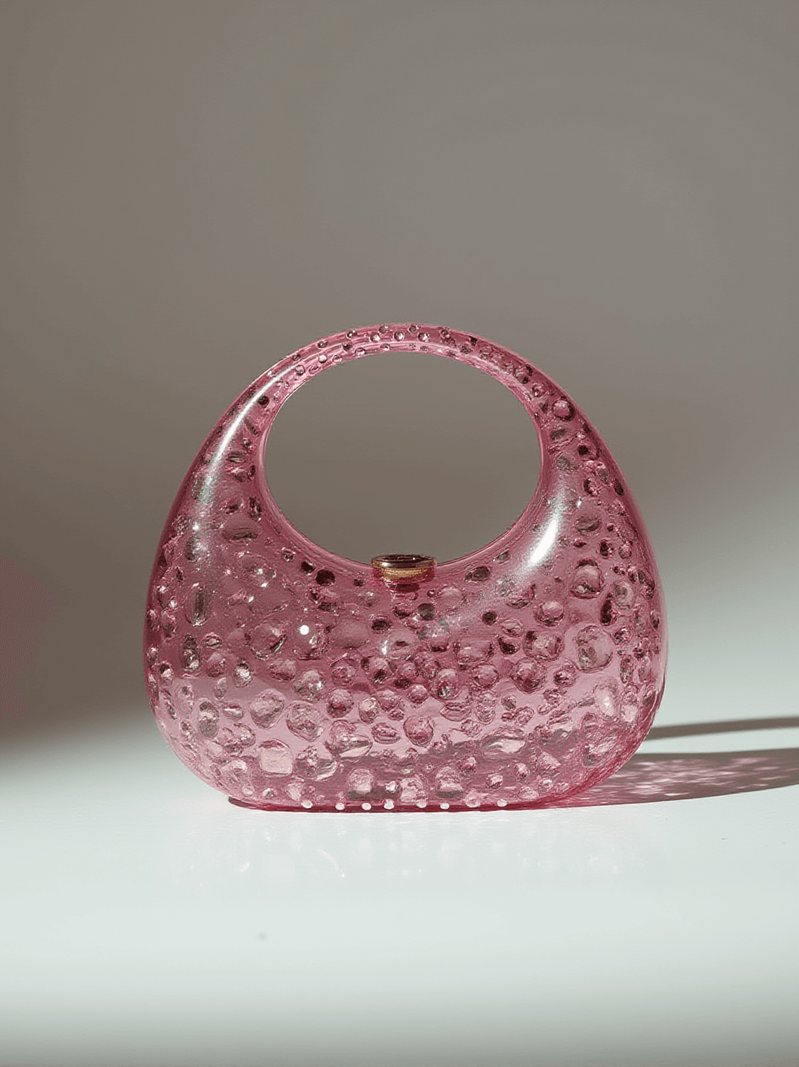 ASHER CLEAR EMBELLISHED BAG IN PINK