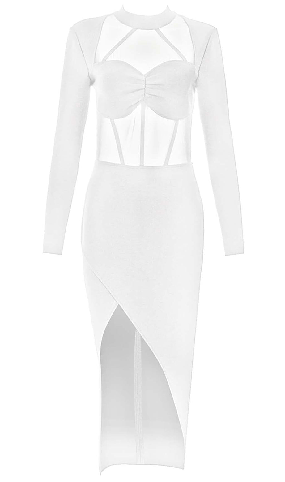 MIDIKLEID MIT FISCHGRÄTEN-SCHLITZ