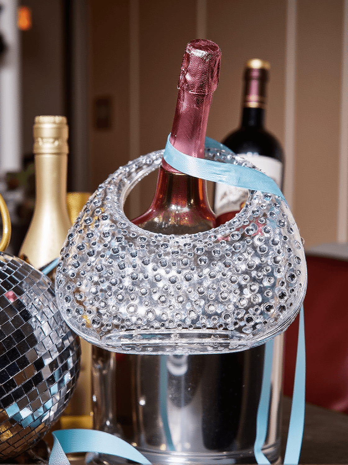 ASHER CLEAR EMBELLISHED BAG IN WHITE