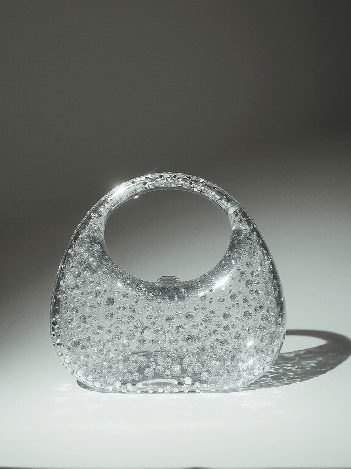 ASHER CLEAR EMBELLISHED BAG IN WHITE