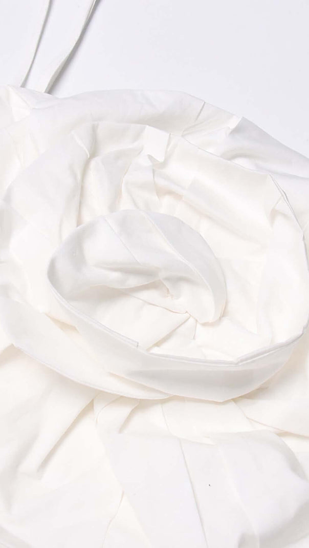AIIZIE FLORAL APPLIQUE SLIM MINI DRESS IN WHITE - product image