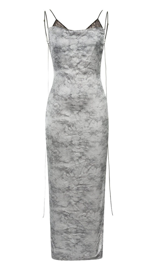 AIIZIE FLORAL BACKLESS MIDI DRESS IN GREY - product image