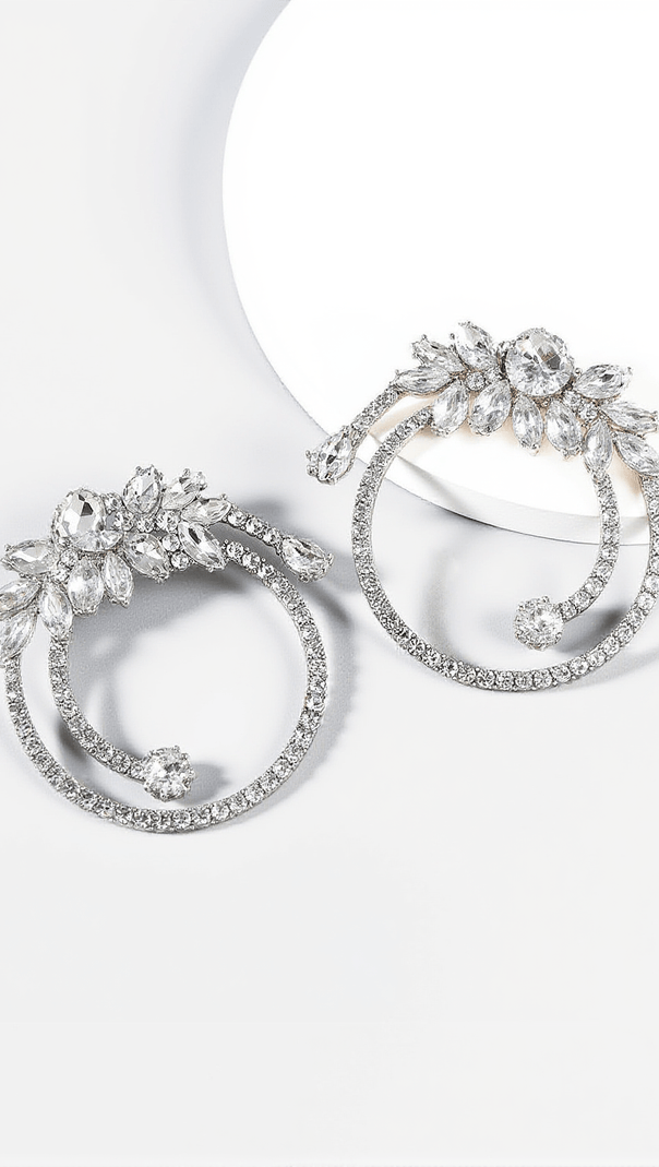 AIIZIE OPAL CRYSTAL CIRCLE EARRINGS - product image