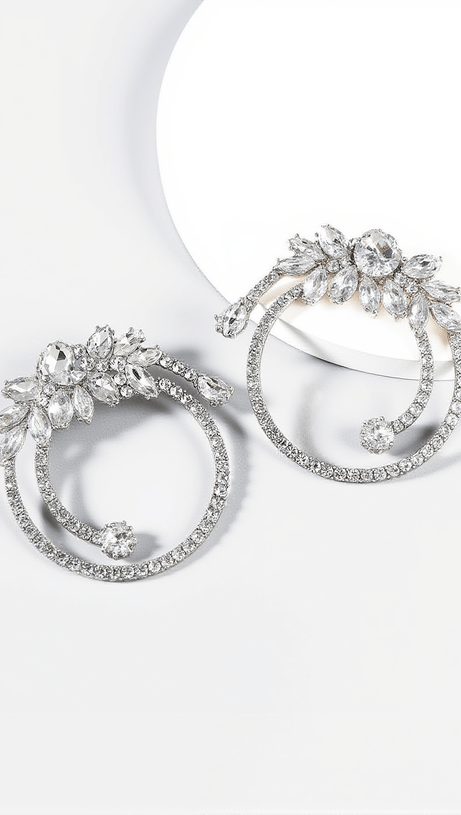 ORECCHINI CERCHI IN CRISTALLO OPALE