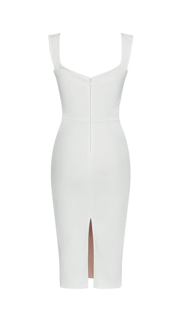 AIIZIE FLORAL DETAIL CORSET MIDI DRESS IN WHITE - product image