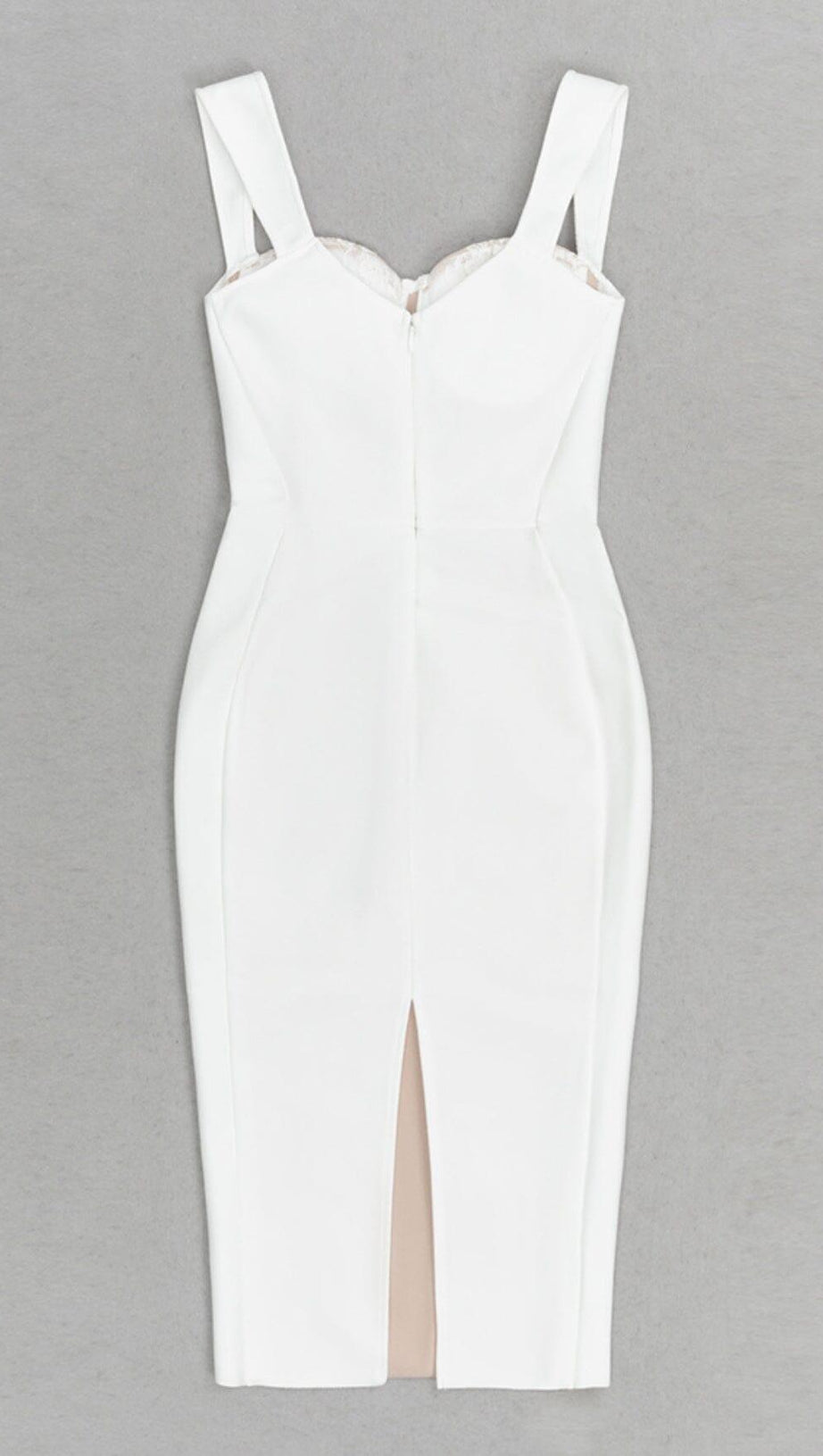 FLORAL DETAIL CORSET MIDI DRESS IN WHITE