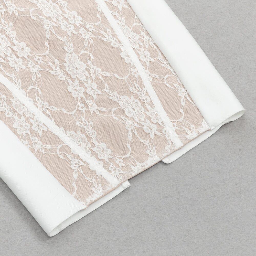 KORSETT-MIDIKLEID MIT BLUMENDETAILS IN WEISS