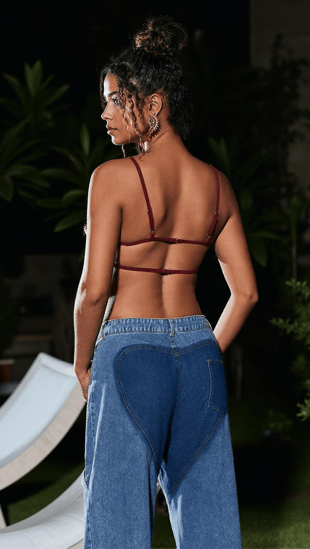 AIIZIE TIRIA BACKLESS LACE FLOWER TOP - product image