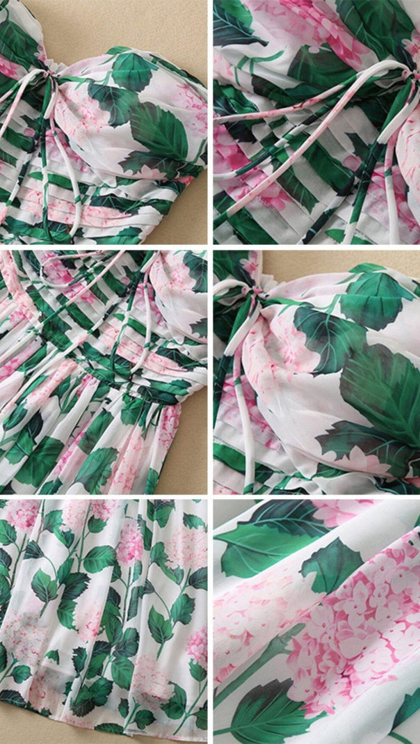 AIIZIE FLORAL HALTERNECK MAXI DRESS IN GREEN - product image