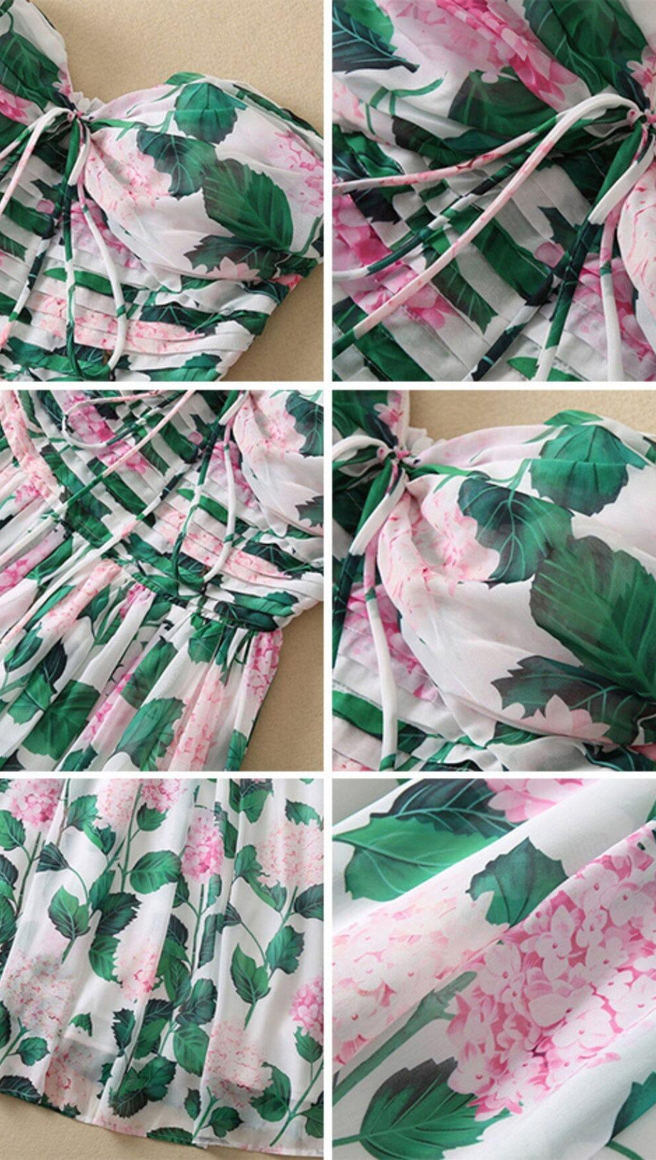 BLUMEN-NECKHOLDER-MAXIKLEID IN GRÜN