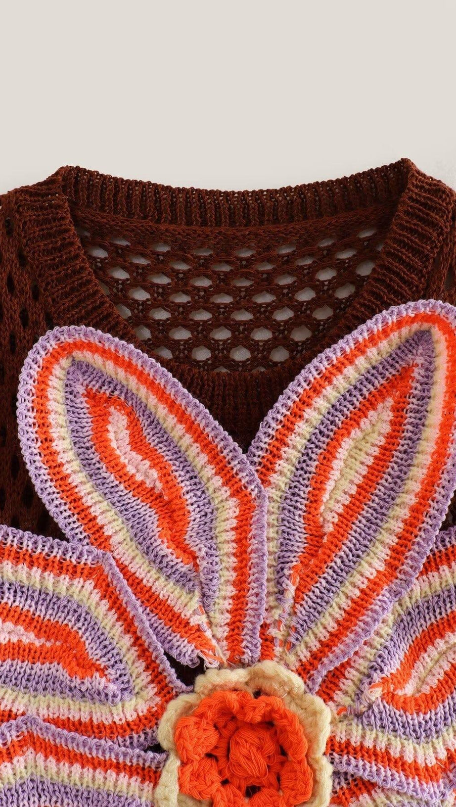 FLORAL HOLLOW KNITTED PANTS SET