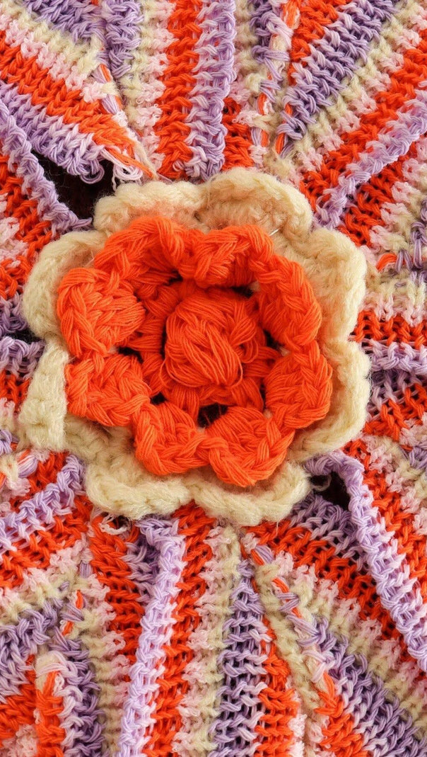 Hosenset aus gemustertem Hohlstrick mit Blumenmuster