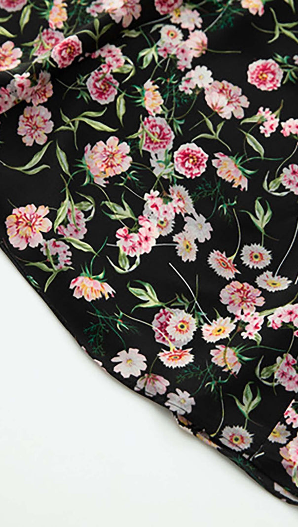 AIIZIE FLORAL PRINT RUFFLE MIDI DRESS IN MULTI-COLOR - product image