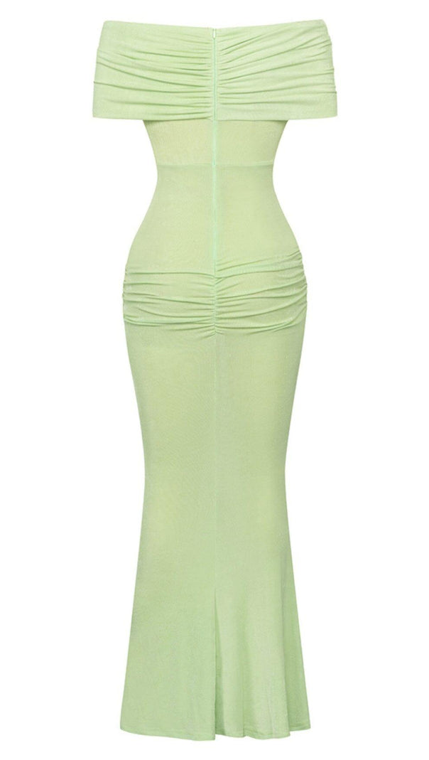 AIIZIE FLORAL SLEEVELESS BANGAGE MAXI DRESS IN OLIVE GREEN - product image