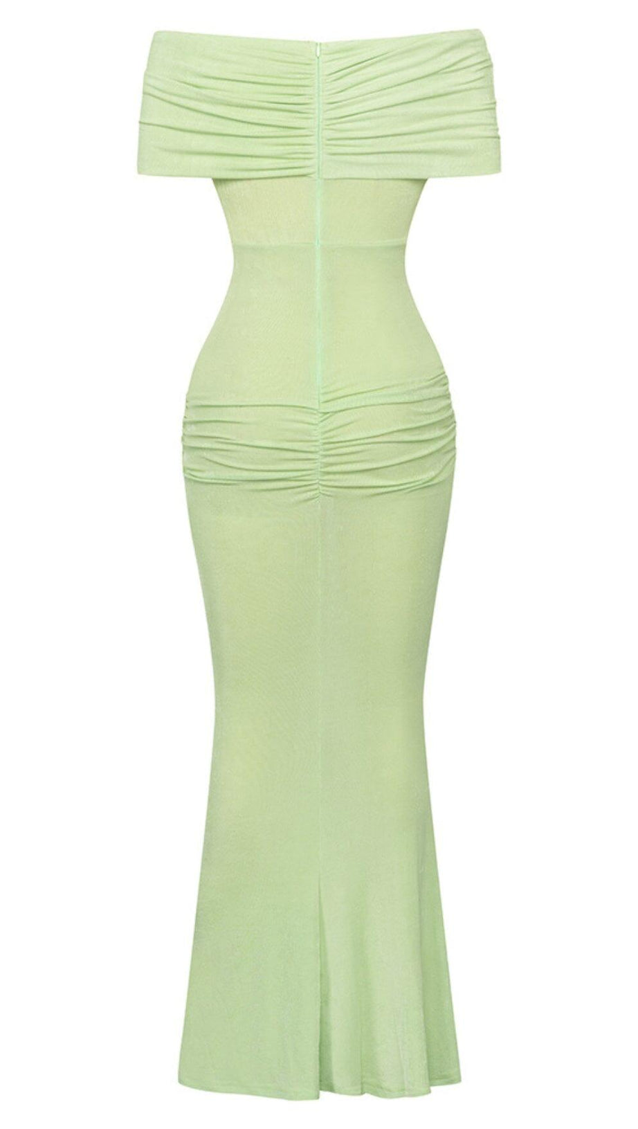 FLORAL SLEEVELESS BANGAGE MAXI DRESS IN OLIVE GREEN