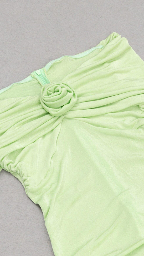 AIIZIE FLORAL SLEEVELESS BANGAGE MAXI DRESS IN OLIVE GREEN - product image
