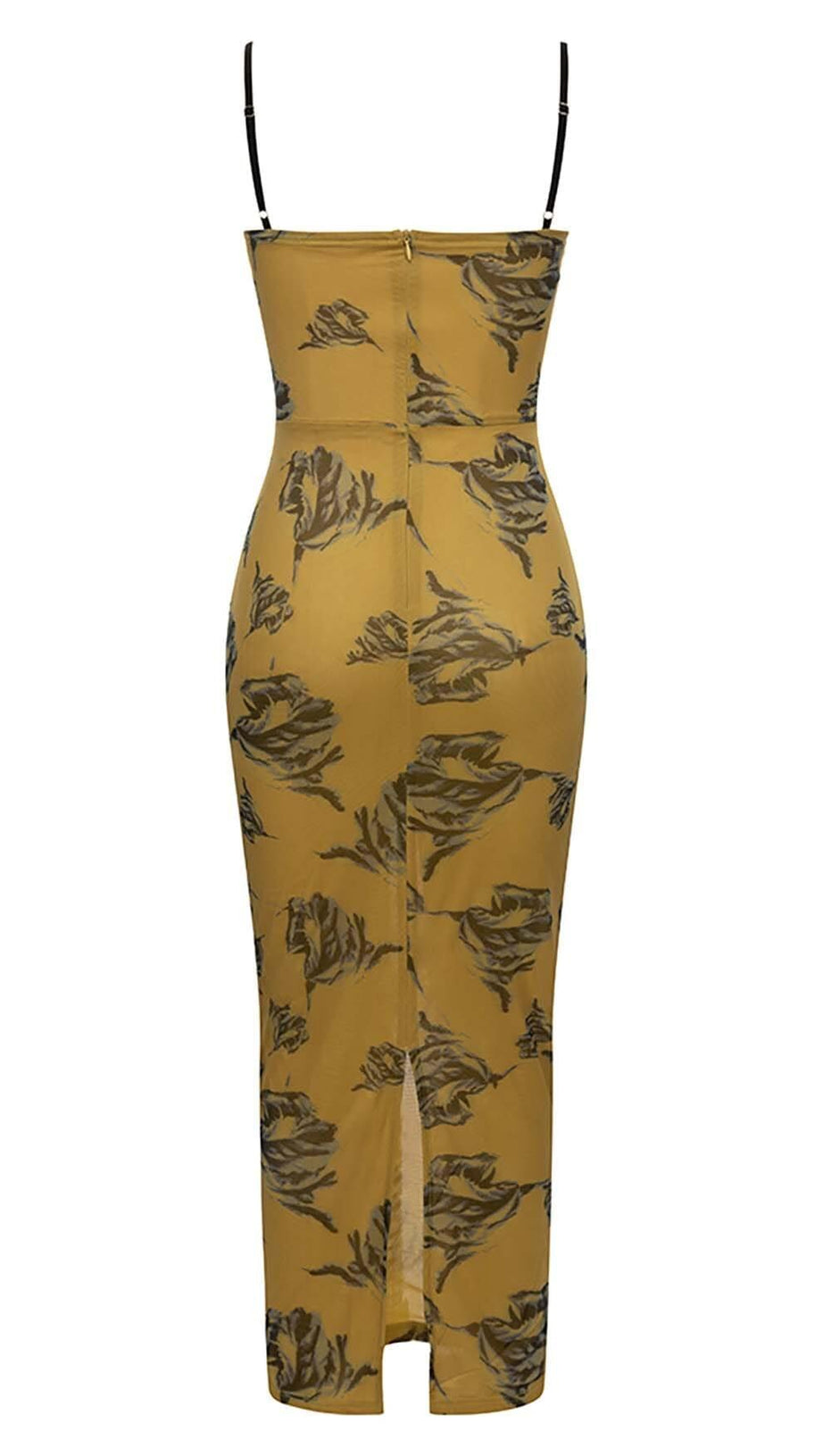 ABITO MIDI CON CORSETTO E SPALLINE FLOREALI