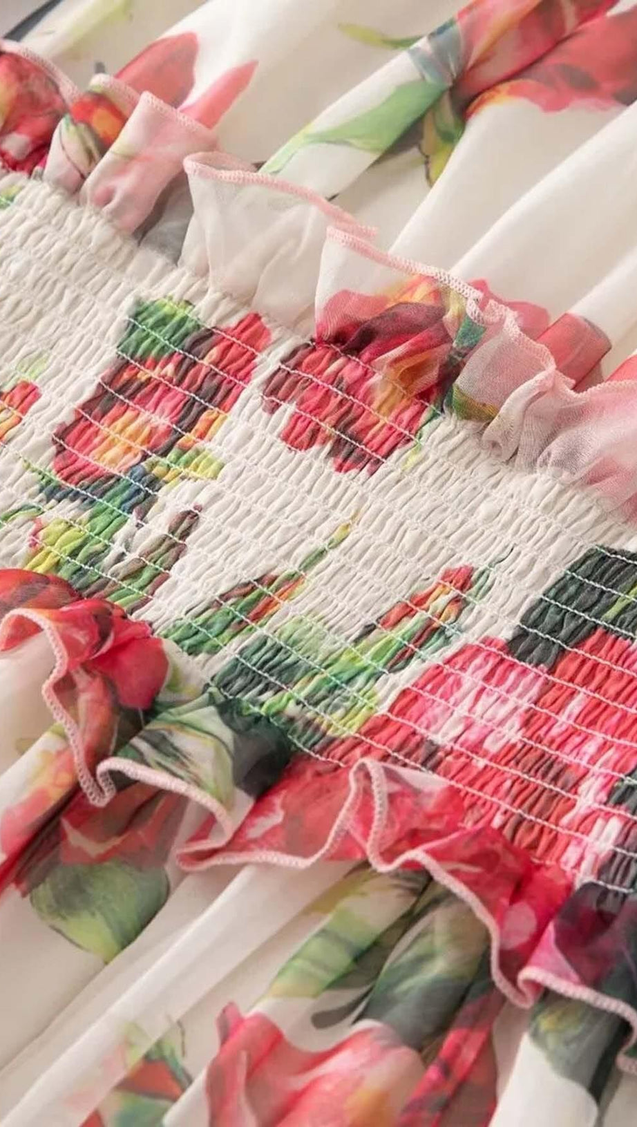 ABITO MIDI A FALDE FLOREALI ROSA