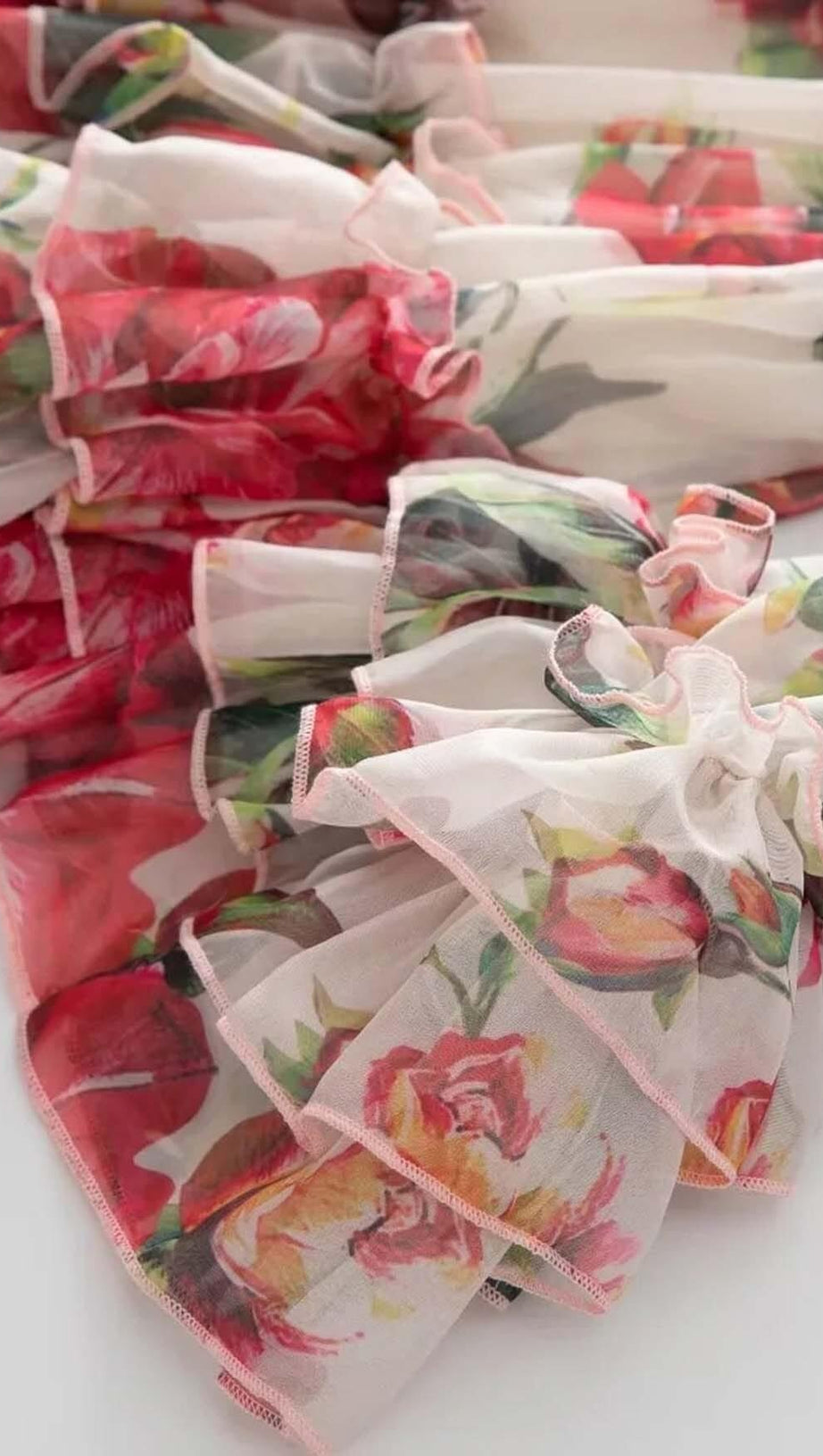 ABITO MIDI A FALDE FLOREALI ROSA