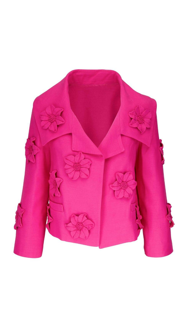 AIIZIE FLORAL TWO-PIECE JACKET DRESS IN RED - product image