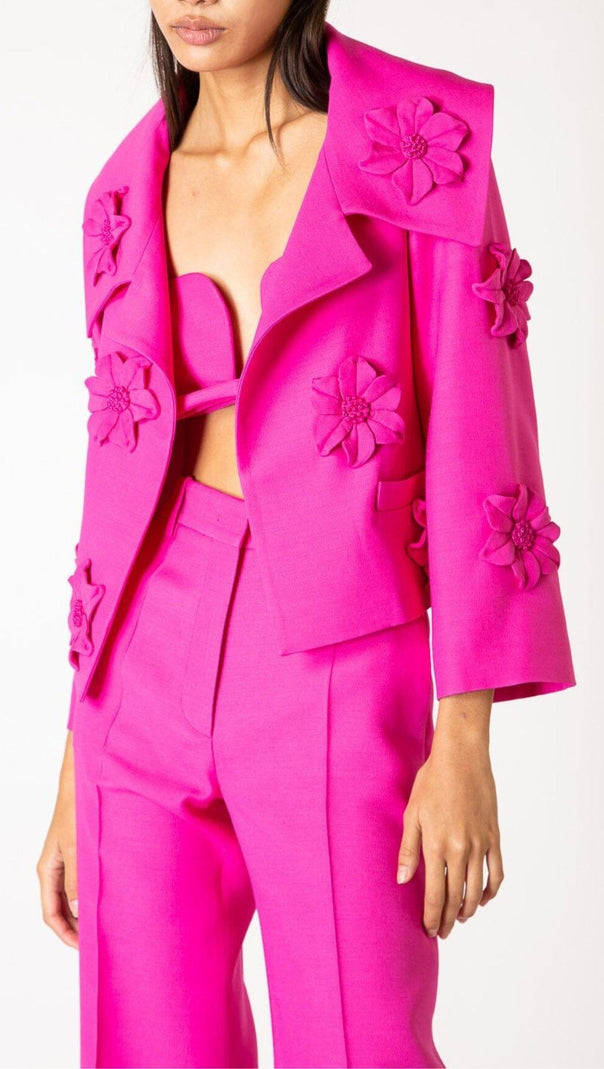 AIIZIE FLORAL TWO-PIECE JACKET DRESS IN RED - product image