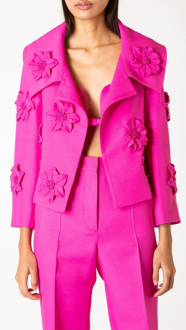 AIIZIE FLORAL TWO-PIECE JACKET DRESS IN RED - product image
