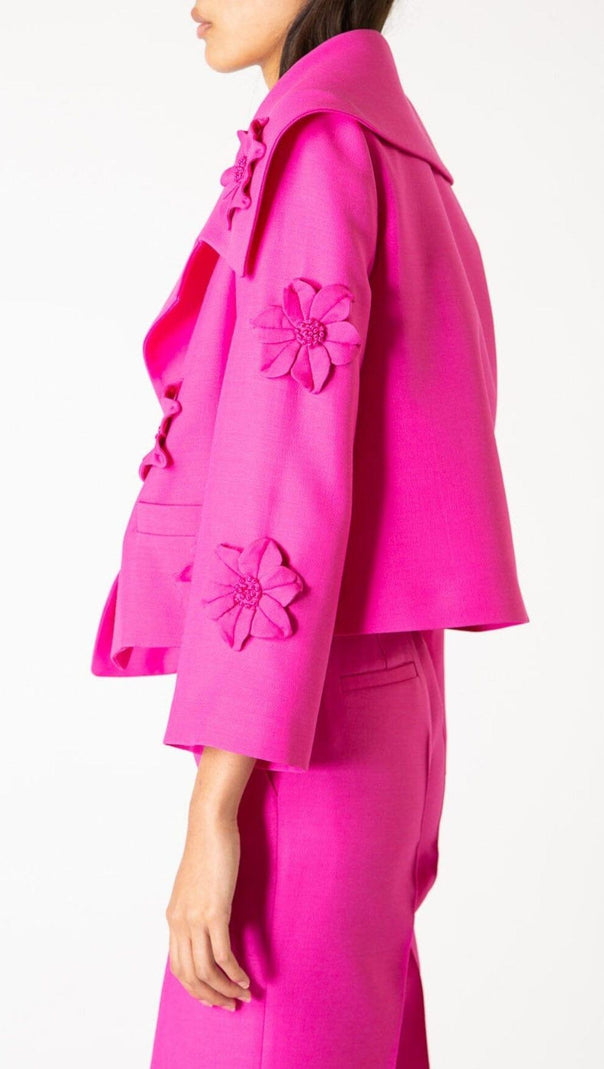 AIIZIE FLORAL TWO-PIECE JACKET DRESS IN RED - product image