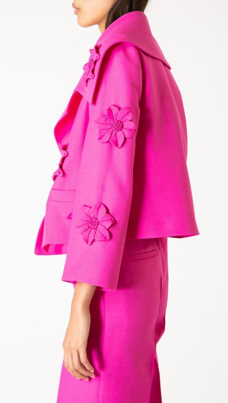 FLORAL TWO-PIECE JACKET DRESS IN RED