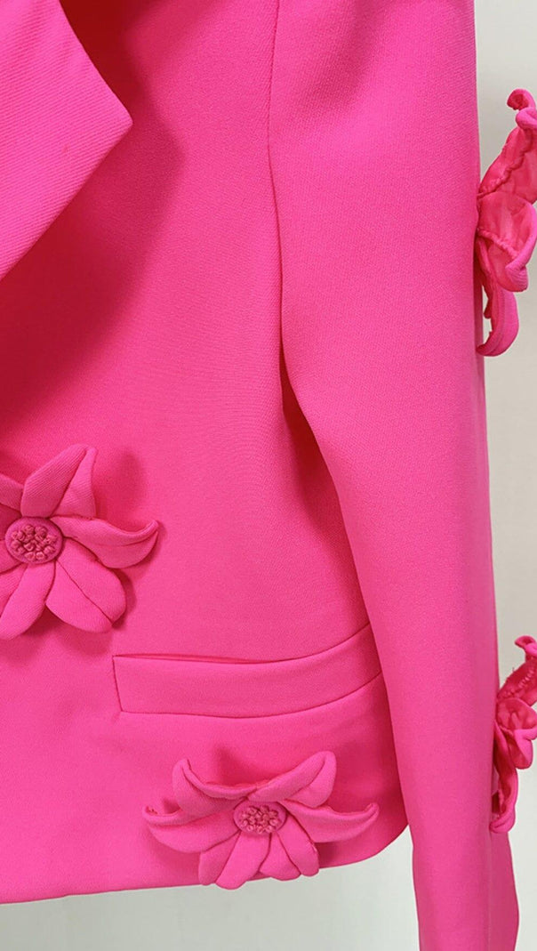 Geblümtes zweiteiliges Jackenkleid in Rot