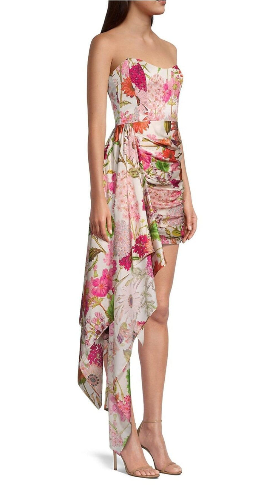 FLORAL-PRINT CORSET MINI DRESS