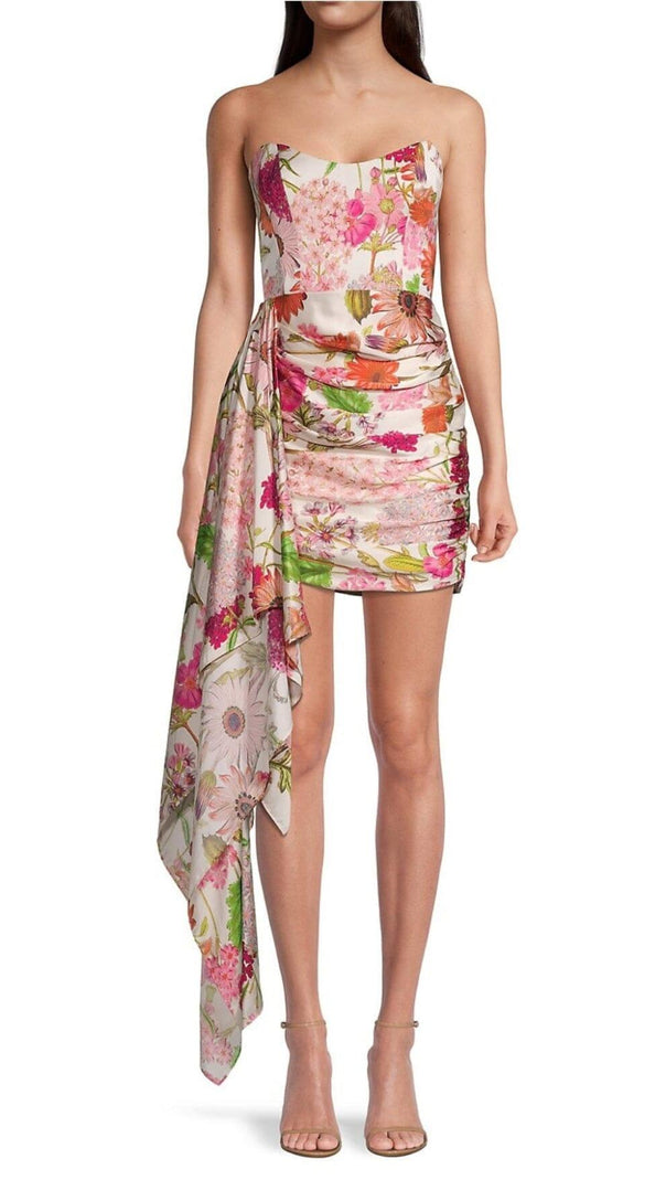 AIIZIE FLORAL-PRINT CORSET MINI DRESS - product image