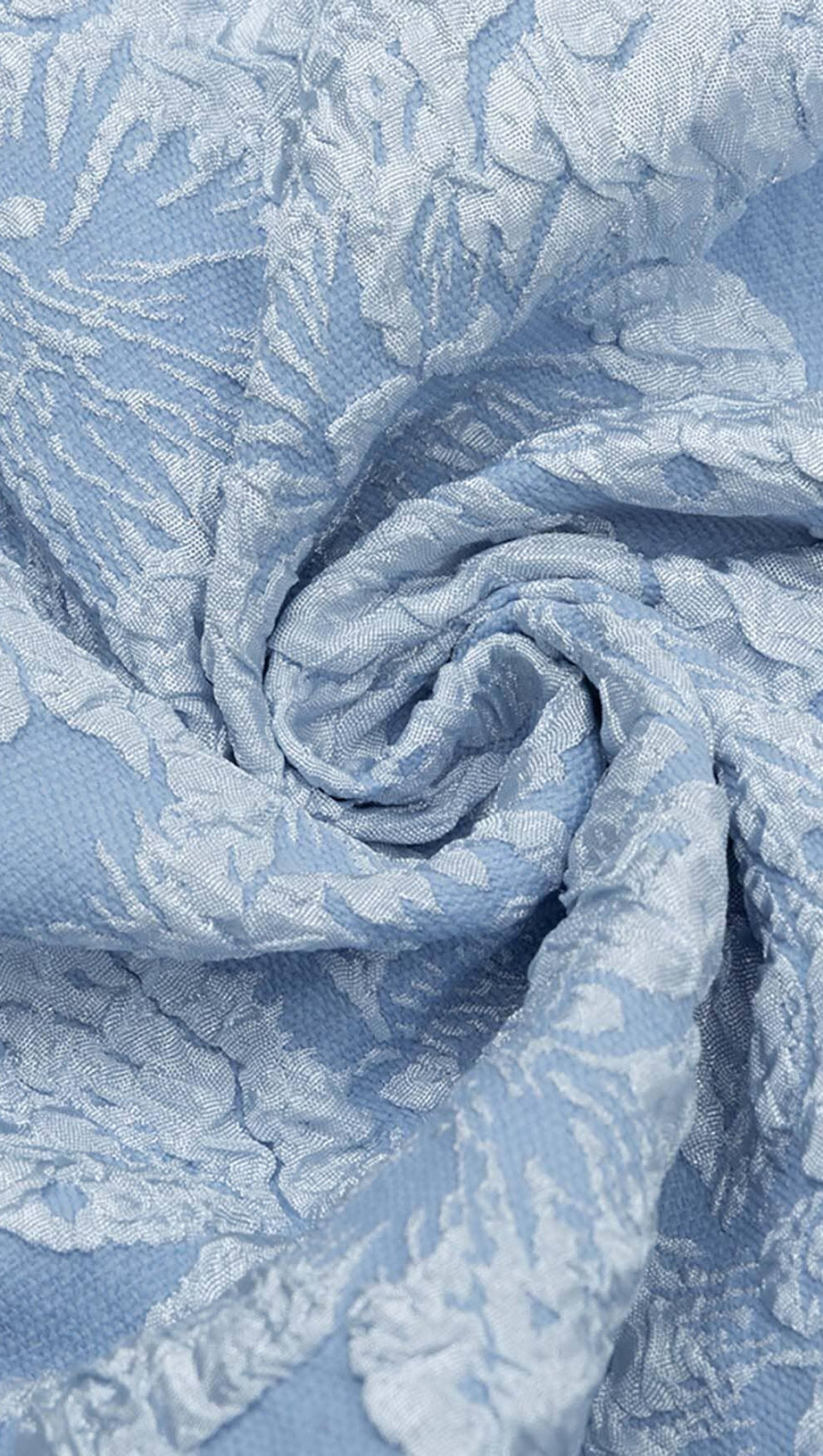 ABITO MIDI CON MANICHE A SBUFFO E STAMPA FLOREALE COLOR CIELO CHIARO