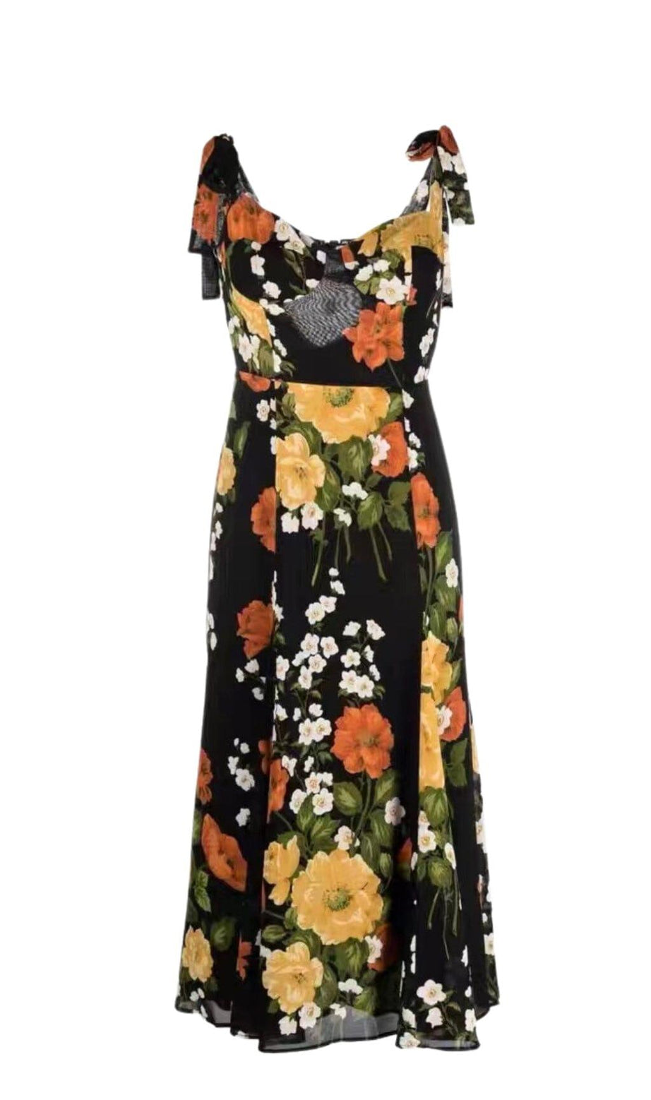 Kleid mit Blumenmuster und Bindeträgern aus Luisa