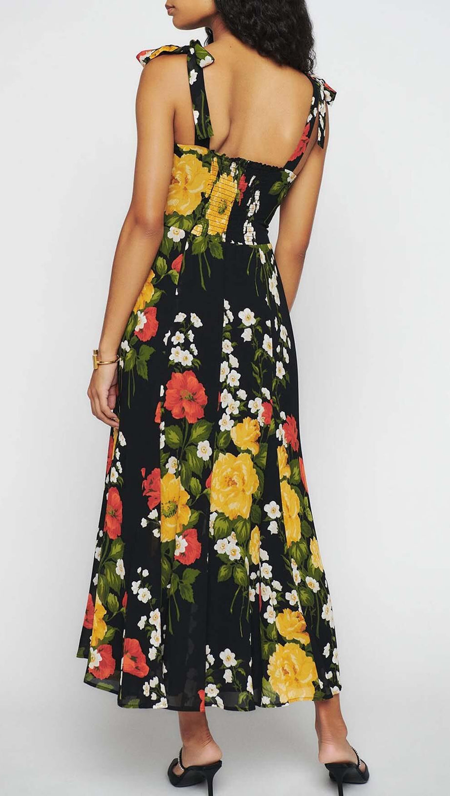 ABITO CON SPALLINE E STAMPA FLOREALE IN LUISA